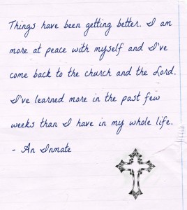 Inmate testimonial